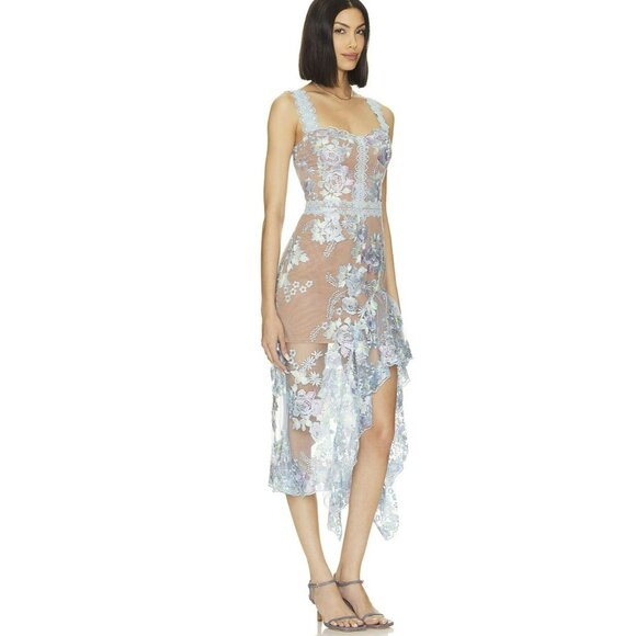 Bronx and Banco Eva Midi Lace Embroidered Dress Small NWT - Picture 2 of 9